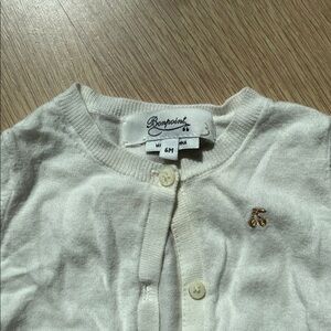 Bonpoint Ivory Knit Cardigan